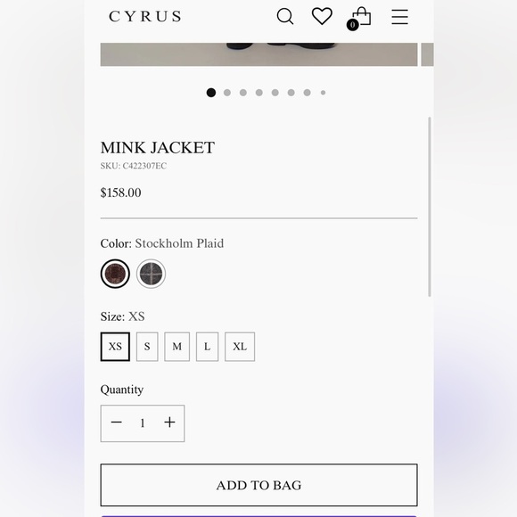 Cyrus | NWT Size Medium Stockholm Plaid Mink Jacket - Picture 5 of 16